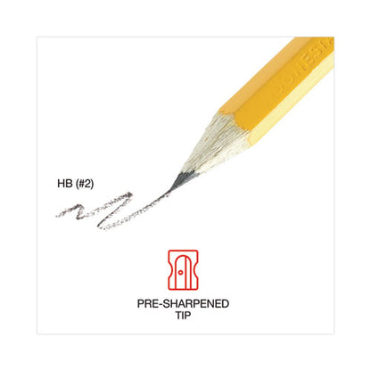 #2 Pre-sharpened Woodcase Pencil, Hb (#2), Black Lead, Yellow Barrel, 24/pack