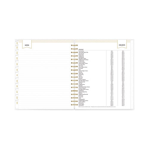 Day Designer Daily/monthly Frosted Planner, Rugby Stripe Artwork, 10 X 8, Black/white Cover, 12-month (july-june): 2023-2024