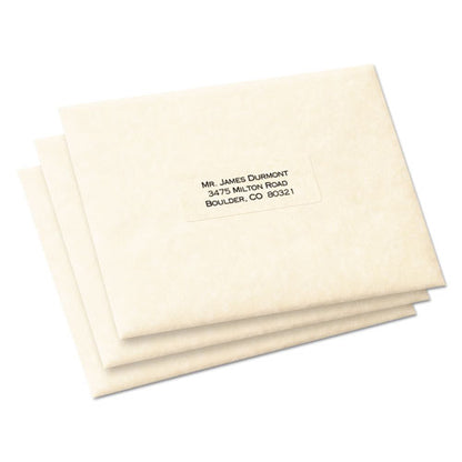 Matte Clear Easy Peel Mailing Labels W/ Sure Feed Technology, Laser Printers, 1 X 2.63, Clear, 30/sheet, 10 Sheets/pack