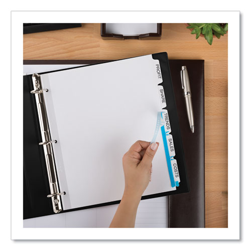 Print And Apply Index Maker Clear Label Dividers, Extra Wide Tab, 5-tab, White Tabs, 11.25 X 9.25, White, 5 Sets