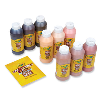 Colors Of The World Washable Paint, 9 Assorted Colors, 8 Oz Bottles, 9/pack
