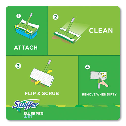 Sweeper Trap + Lock Wet Mop Cloth, 8 X 10, White, Open Window Scent, 38/pack