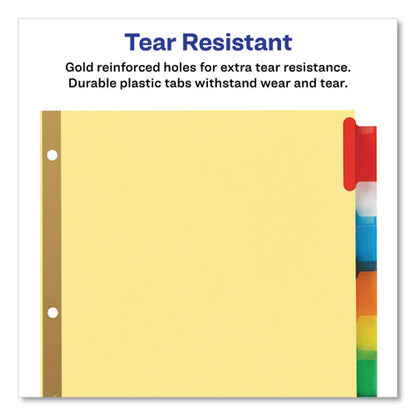 Insertable Big Tab Dividers, 8-tab, Double-sided Gold Edge Reinforcing, 11 X 8.5, Buff, Assorted Tabs, 1 Set