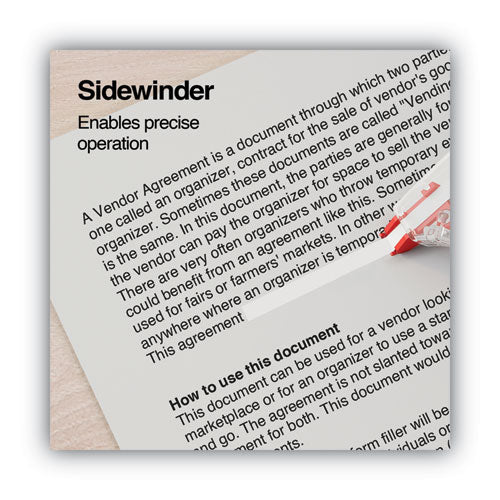 Side-application Correction Tape, Transparent Gray/red Applicator, 0.2" X 393", 2/pack