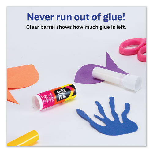 Permanent Glue Stic Value Pack, 0.26 Oz, Applies White, Dries Clear, 18/pack