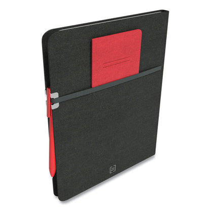Large Mastery Journal With Pockets, 1-subject, Narrow Rule, Black/red Cover, (192) 10 X 8 Sheets