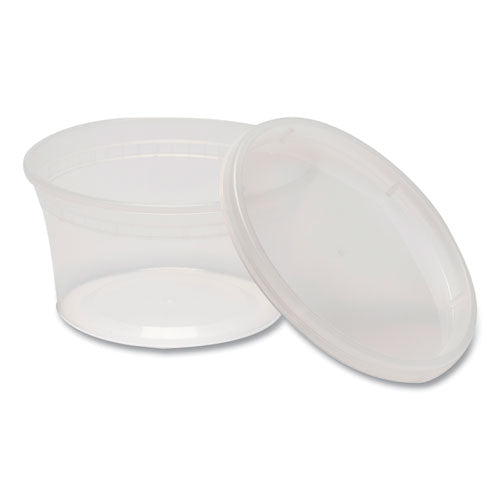 Plastic Deli Container with Lid, 12 oz, Clear, Plastic, 240/Carton