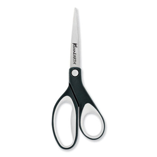 Kleenearth Soft Handle Scissors, 8" Long, 3.25" Cut Length, Black/gray Straight Handle