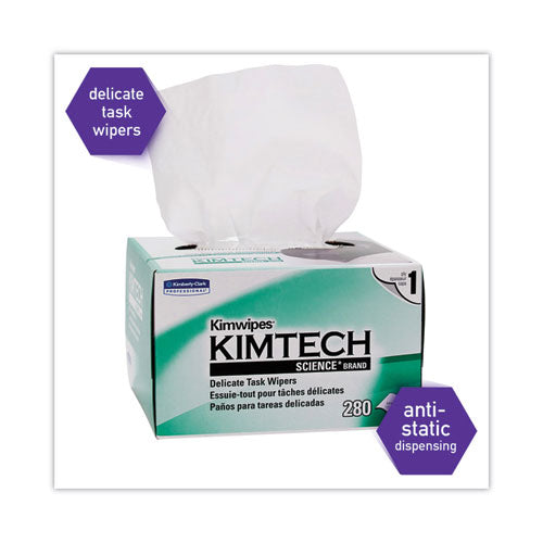 Kimwipes, Delicate Task Wipers, 1-ply, 4.4 X 8.4, Unscented, White, 286/box