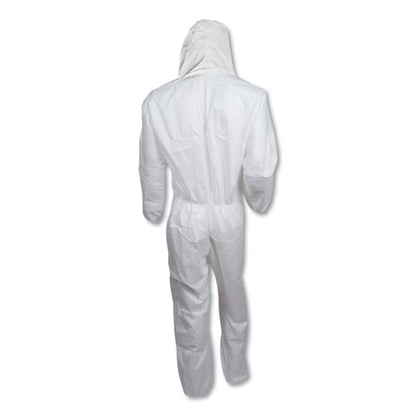 A30 Elastic-back And Cuff Hooded Coveralls, X-large, White, 25/carton