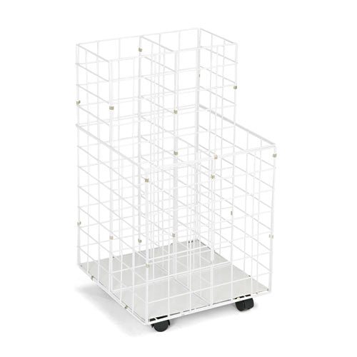 Wire Roll Files, 4 Compartments, 16.25w X 16.5d X 30.5h, White