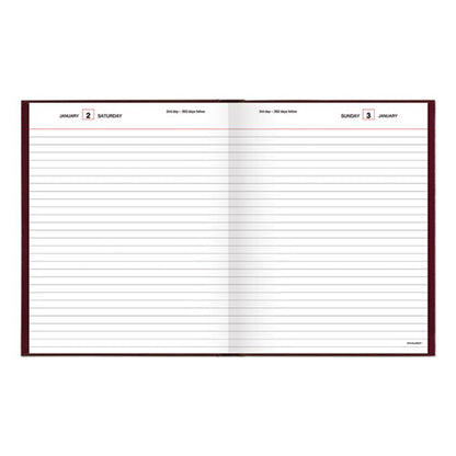 Standard Diary Daily Diary, 2024 Edition, Medium/college Rule, Red Cover, (200) 9.5 X 7.5 Sheets