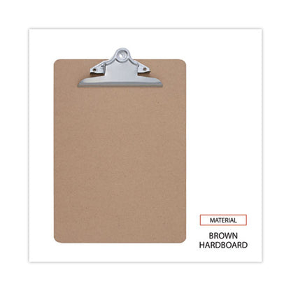 Hardboard Clipboard, 1.25" Clip Capacity, Holds 8.5 X 11 Sheets, Brown