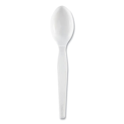 Plastic Cutlery, Heavyweight Teaspoons, White, 1,000/carton