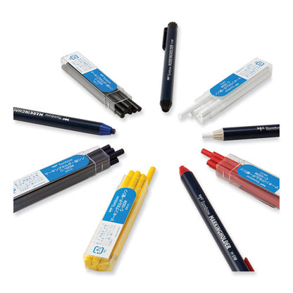 Mechanical Wax-based Marking Pencil Refills. 4.4 Mm, Black, 10/box