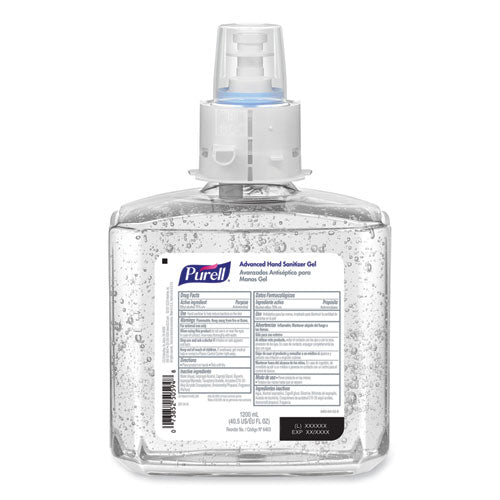 Advanced Gel Hand Sanitizer Refill, 1,200 Ml, Clean Scent, For Es6 Dispensers, 2/carton