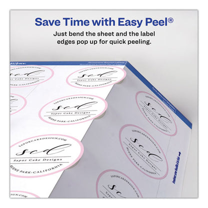 Round Print-to-the Edge Labels With Surefeed, 2.5" Dia, Glossy White, 90/pk