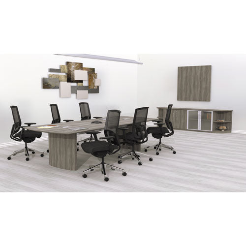 Medina Series Conference Table Base, 23.6w X 2d X 28.13h, Gray Steel