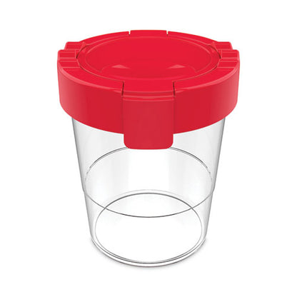 Antimicrobial No Spill Paint Cup, 3.46 W X 3.93 H, Red