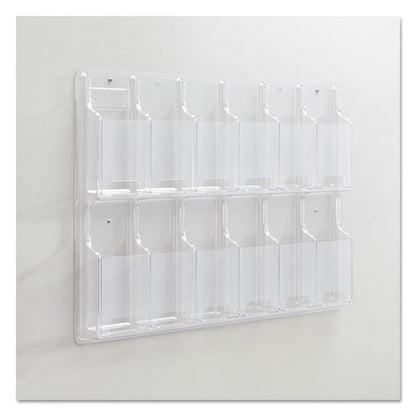 Reveal Clear Literature Displays, 12 Compartments, 30w X 2d X 20.25h, Clear