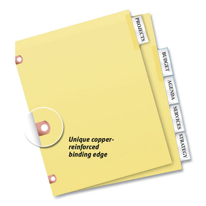 Insertable Big Tab Dividers, 5-tab, Single-sided Copper Edge Reinforcing, 11 X 8.5, Buff, Clear Tabs, 1 Set