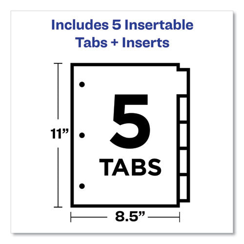 Insertable Big Tab Dividers, 5-tab, Single-sided Copper Edge Reinforcing, 11 X 8.5, Buff, Clear Tabs, 1 Set