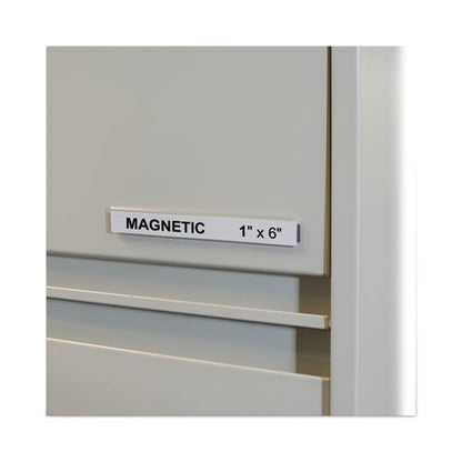 Hol-dex Magnetic Shelf/bin Label Holders, Side Load, 1 X 6, Clear, 10/box