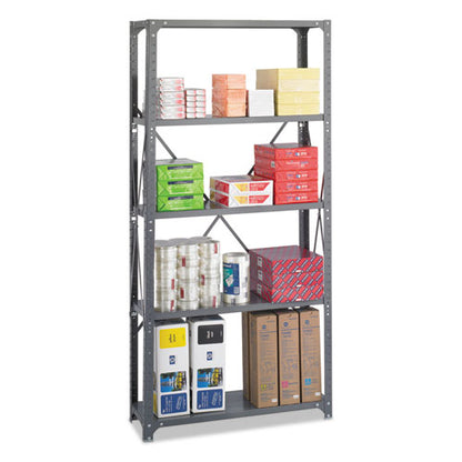 Commercial Steel Shelving Unit, Five-shelf, 36w X 12d X 75h, Dark Gray