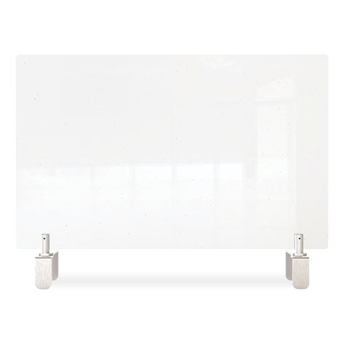 Clear Partition Extender With Attached Clamp, 42 X 3.88 X 24, Thermoplastic Sheeting