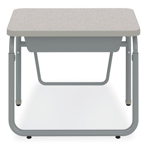 Alphabetter 2.0 Height-adjustable Student Desk With Pendulum Bar, 27.75" X 19.75" X 22" To 30", Pebble Gray