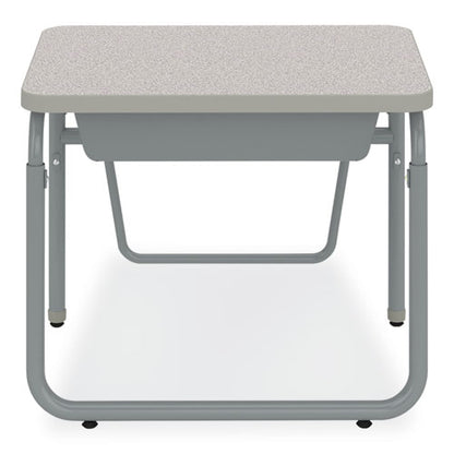 Alphabetter 2.0 Height-adjustable Student Desk With Pendulum Bar, 27.75" X 19.75" X 22" To 30", Pebble Gray