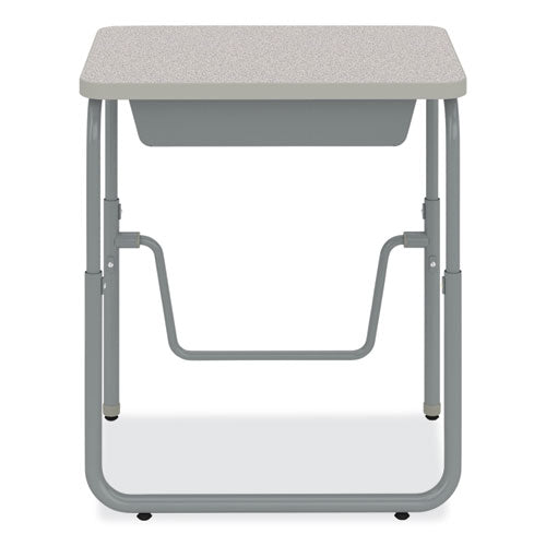 Alphabetter 2.0 Height-adjustable Student Desk With Pendulum Bar, 27.75" X 19.75" X 22" To 30", Pebble Gray