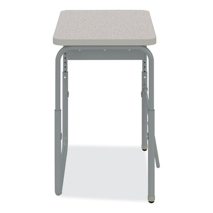 Alphabetter 2.0 Height-adjustable Student Desk With Pendulum Bar, 27.75" X 19.75" X 22" To 30", Pebble Gray