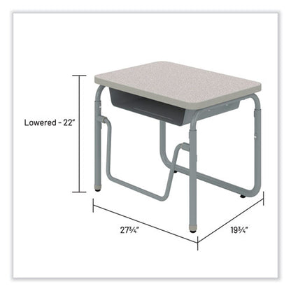 Alphabetter 2.0 Height-adjustable Student Desk With Pendulum Bar, 27.75" X 19.75" X 22" To 30", Pebble Gray