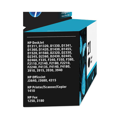 Remanufactured Black Ink, Replacement For 21 (c9351an), 190 Page-yield