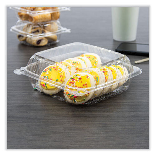 Clearseal Hinged-lid Plastic Containers, 8.22w X 3.02h, Clear, Plastic, 250/carton