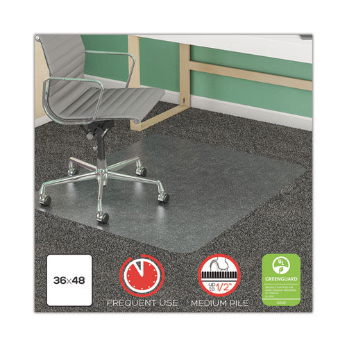 Supermat Frequent Use Chair Mat For Medium Pile Carpet, 36 X 48, Rectangular, Clear