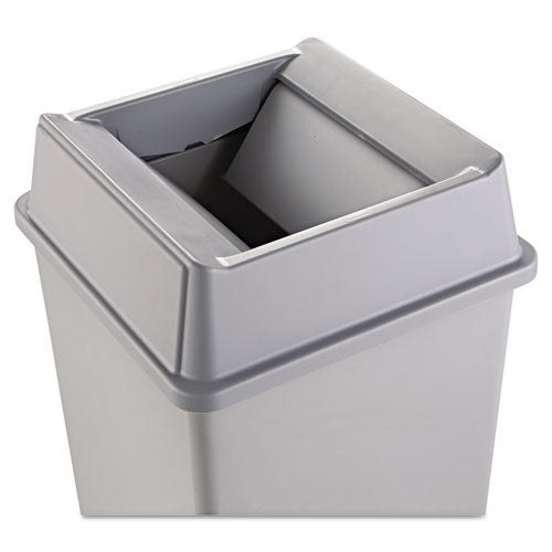 Untouchable Square Swing Top Lid, Plastic, 20.13w X 20.13d X 6.25h, Gray