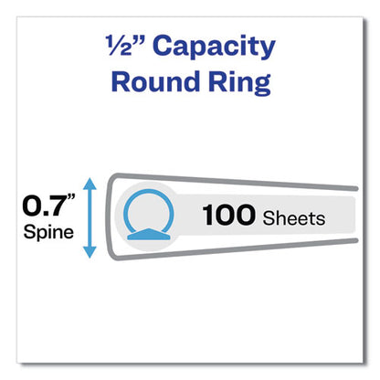 Showcase Economy View Binder With Round Rings, 3 Rings, 0.5" Capacity, 11 X 8.5, White