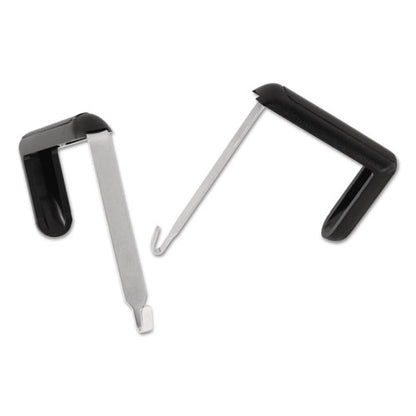 Adjustable Cubicle Hangers, For 1.5" To 3" Thick Partition Walls, Aluminum/black, 2/set