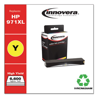 Remanufactured Yellow High-yield Ink, Replacement For 971xl (cn628am), 6,600 Page-yield