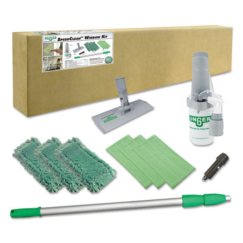 Speedclean Window Cleaning Kit, 72" To 80", Extension Pole With 8" Pad Holder, Silver/green
