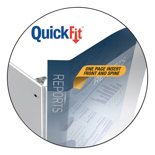 Quickfit D-ring View Binder, 3 Rings, 2" Capacity, 11 X 8.5, White