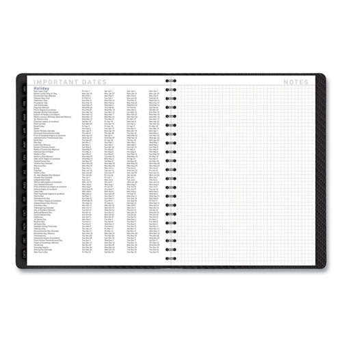 Contemporary Weekly/monthly Planner, Vertical-column Format, 11 X 8.25, Graphite Cover, 12-month (jan To Dec): 2024