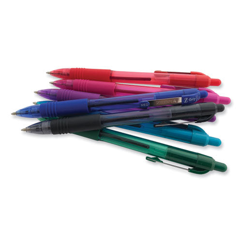 Z-grip Ballpoint Pen, Retractable, Medium 0.7 Mm, Blue Ink, Translucent Blue/blue Barrel, 12/pack