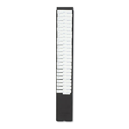 Time Card Rack, 25 Pockets, Plastic, Black