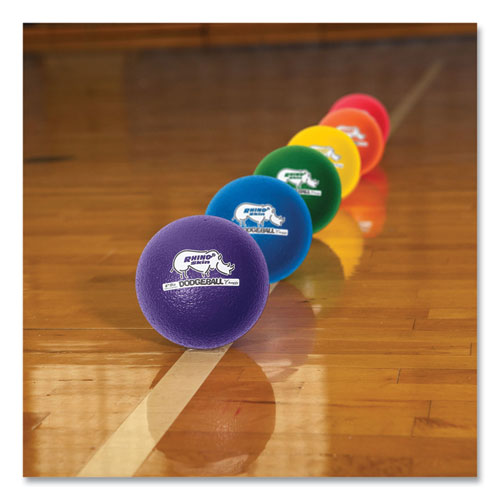 Rhino Skin Dodge Ball Set, 6" Diameter, Assorted Colors, 6/set