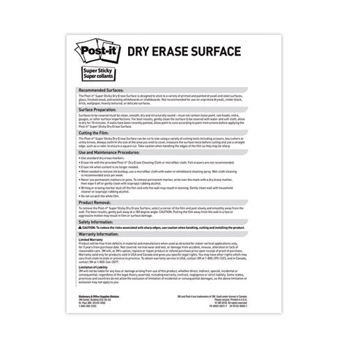 Dry Erase Surface, 50 Ft X 4 Ft, White Surface