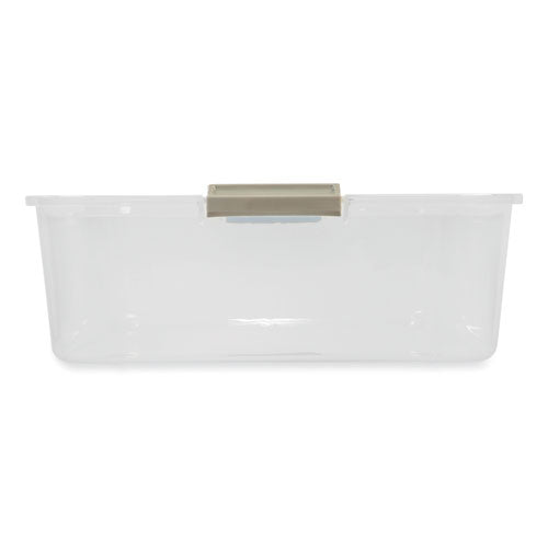 50 Qt. Latch Lid Underbed Storage Box, 17.75" X 32.5" X 6.5", Clear