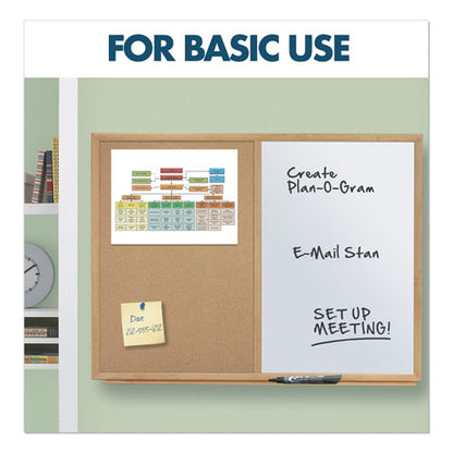 Bulletin/dry-erase Board, Melamine/cork, 36 X 24, Brown/white Surface, Oak Finish Frame